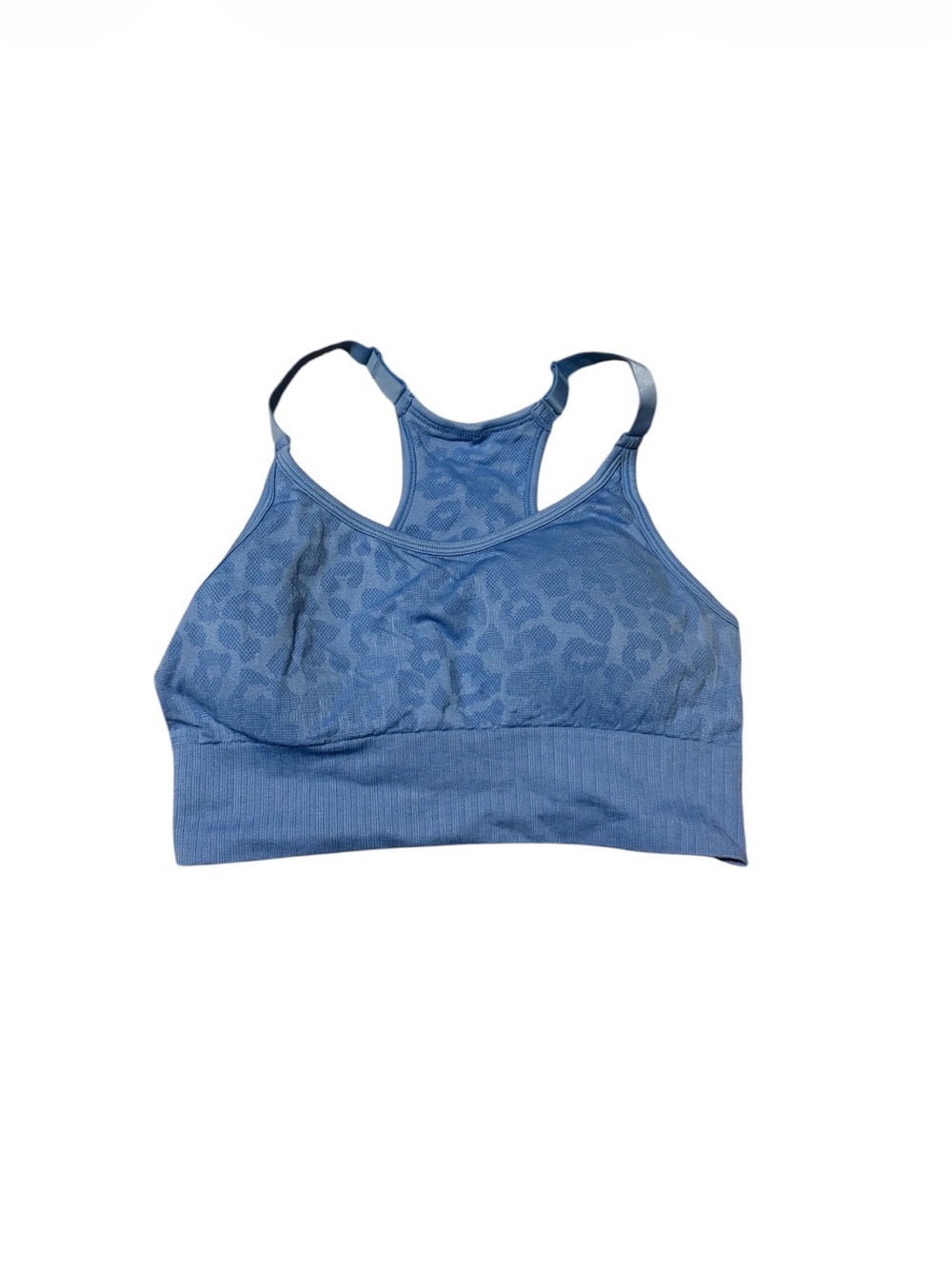 90 Degree By Reflex Blue Leopard-Print Racerback Sports Bra